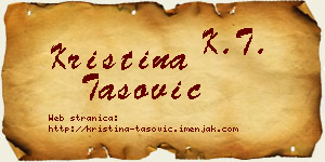 Kristina Tašović vizit kartica